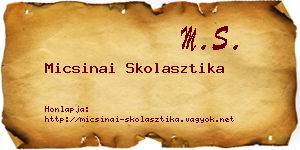 Micsinai Skolasztika névjegykártya
